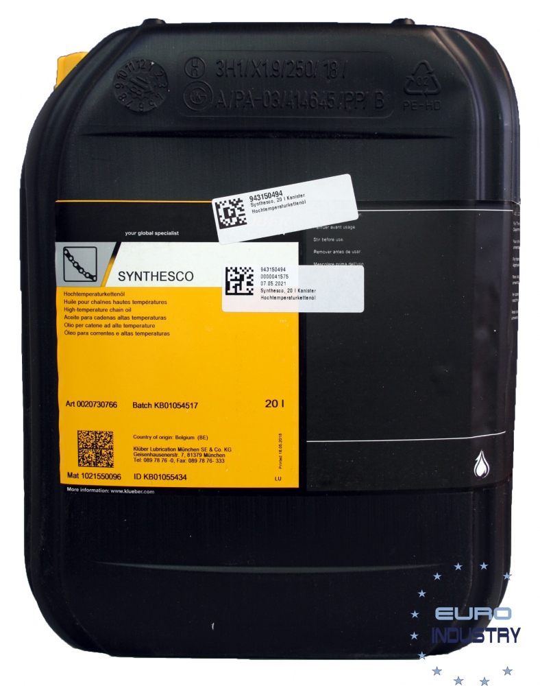 pics/Kluber/Copyright EIS/klueber-synthesco-high-temperature-chain-oil-20l-canister.jpg